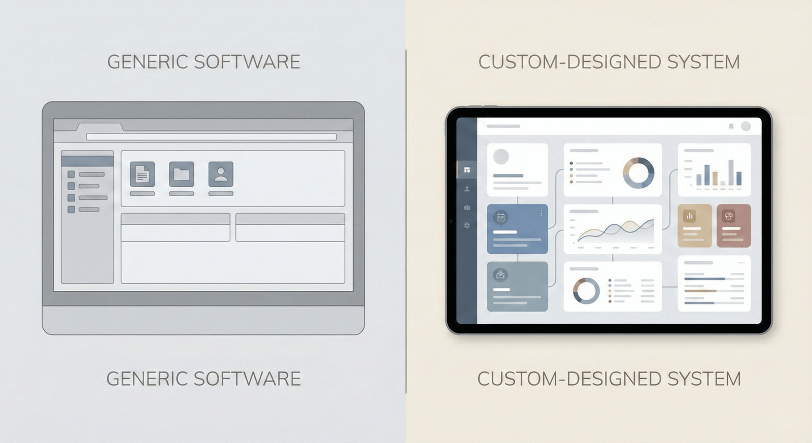 مقارنة بين حل جاهز وحلول تطوير مخصصة تشمل تصميم مواقع في الأردن وتطوير تطبيقات في الأردن وفق احتياج العمل