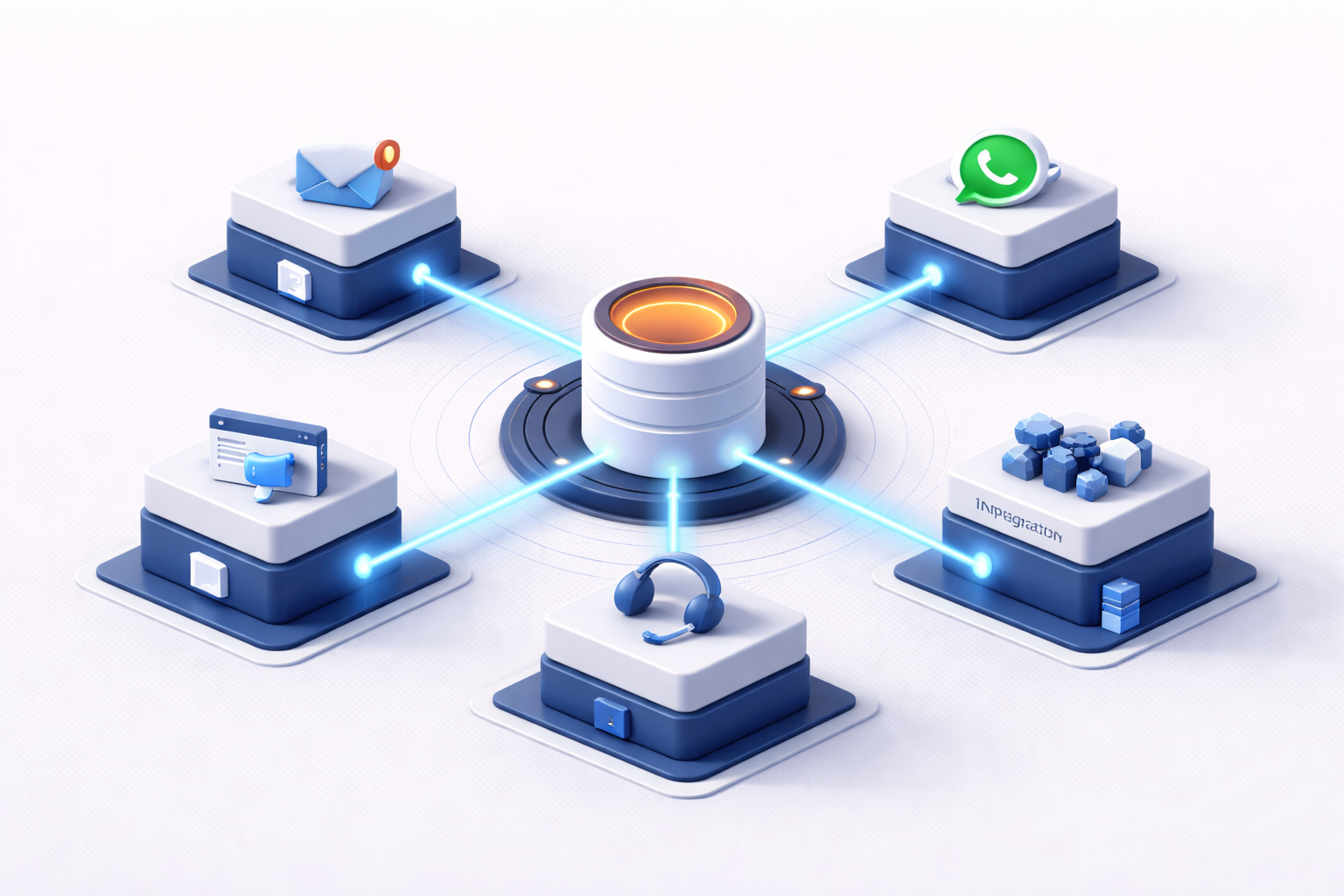 CRM systems for companies in Jordan architecture showing integrations and centralized customer database